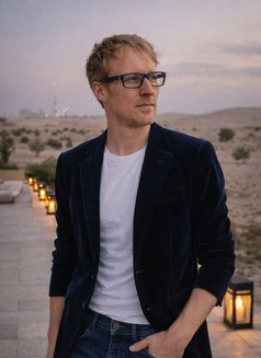 A Classy British Man in a Velvet Blazer - Male escort in Dubai Photo 1 of 2