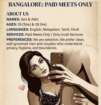 Couple Looking for Elite Men(paid Meets) - Male escort in Bangalore