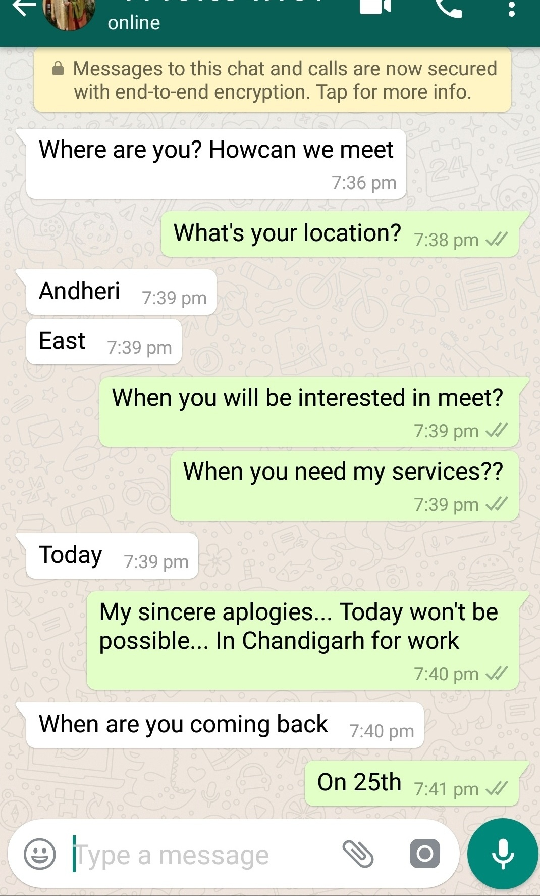 Escort chat