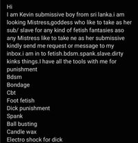 Slave Guy for Mistress in Colombo - Male escort in Colombo